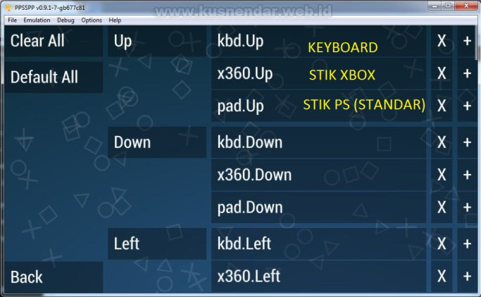 Setting joystick di PPSSPP PC