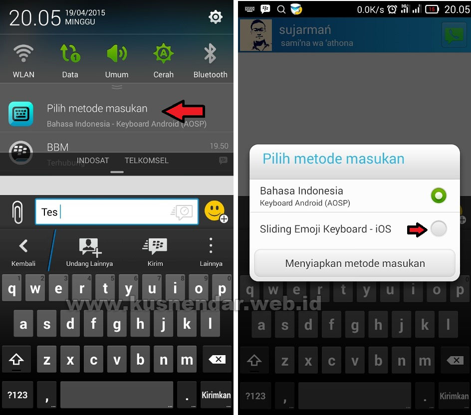 memasukkan emoji iPhone di Android