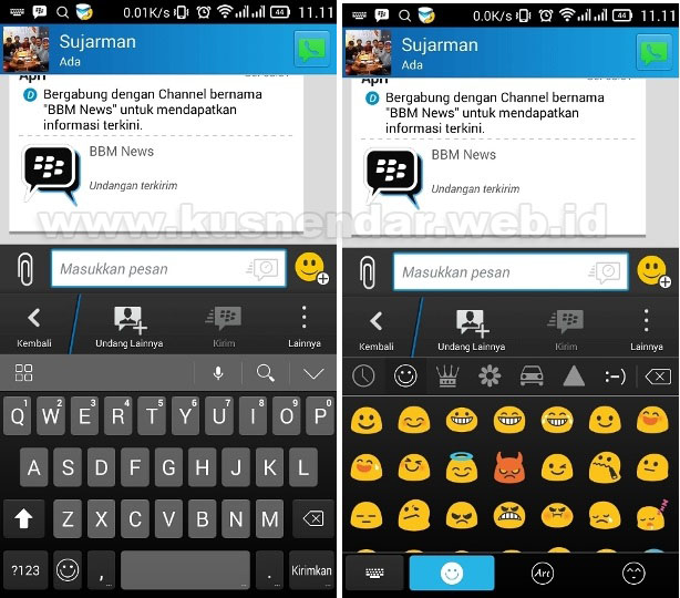 menambahkan emoticon smiley di BBM Android