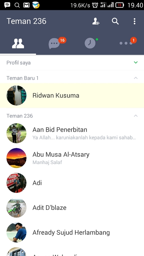 Cara mengembalikan kontak Pertemanan LINE