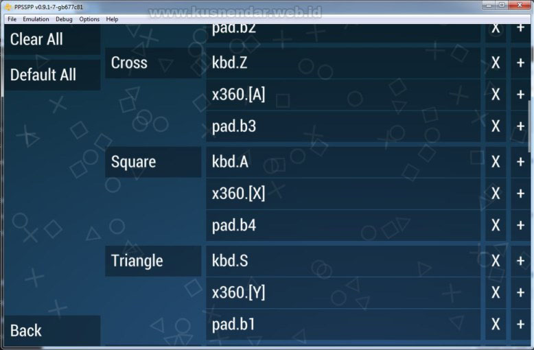 pengaturan stik di PPSSPP komputer