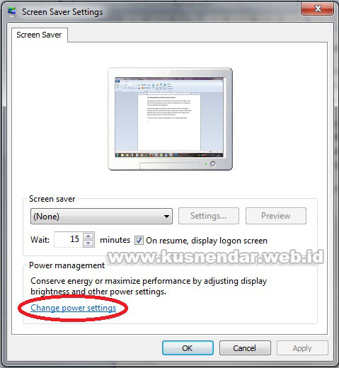 setting standby windows 7