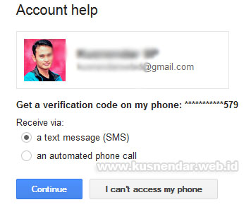 verifikasi GMail via SMS