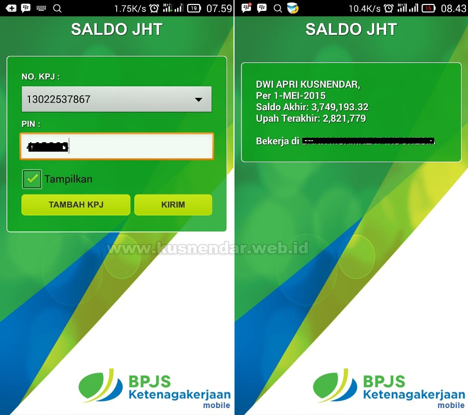 Cek Saldo Tabungan BPJS Ketenagakerjaan Android