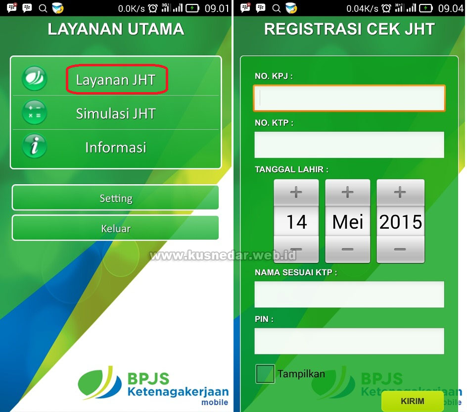 Daftar Akun BPJS Ketenagakerjaan Android