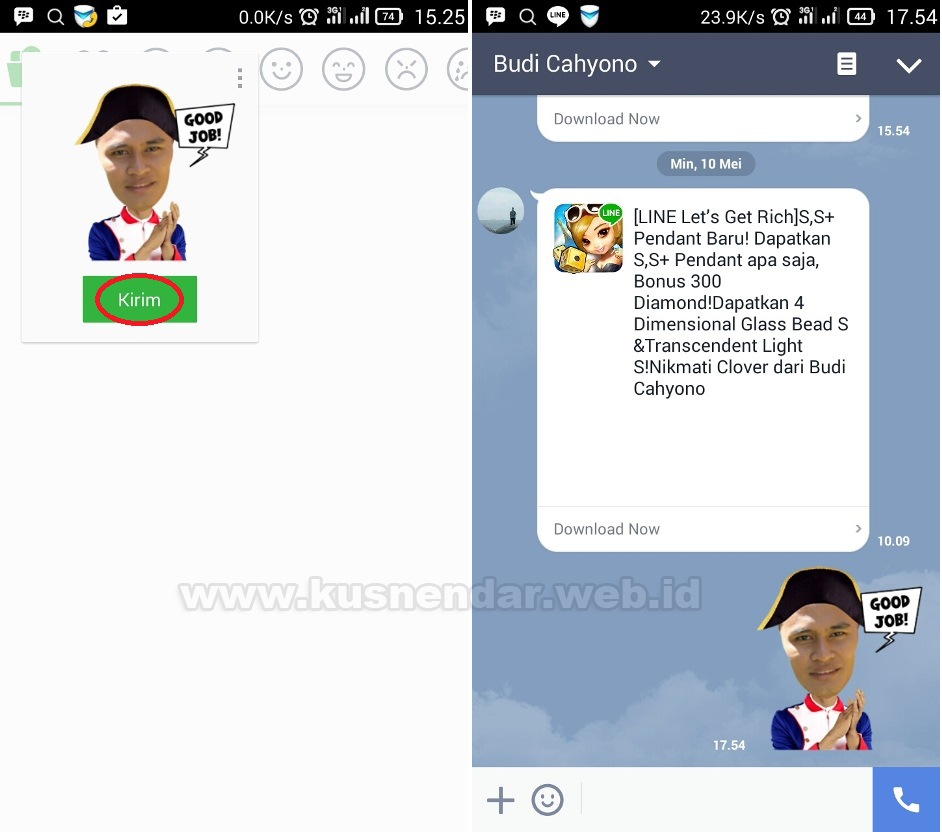 Kirim STIKER LINE buatan sendiri