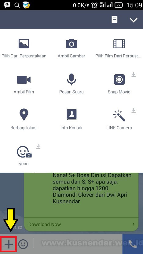 Menu YCON di Line