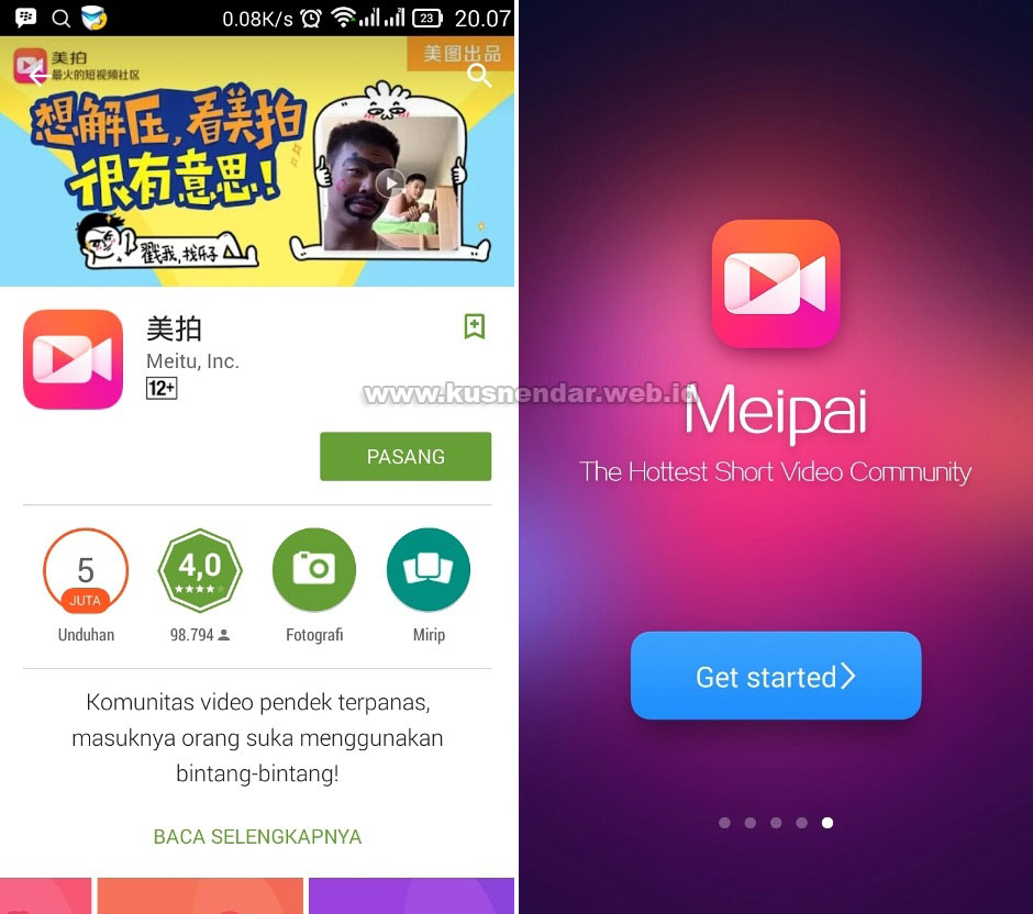 Cara Download dan install aplikasi meipai di android