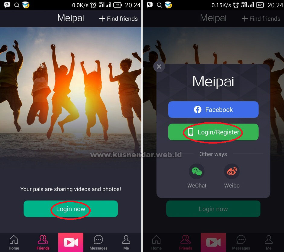 langkah daftar meipai Android