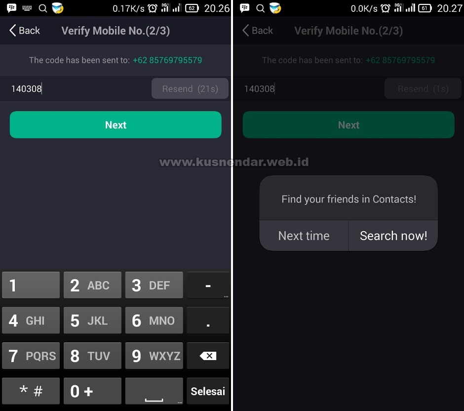 Cara verifikasi akun meipai android