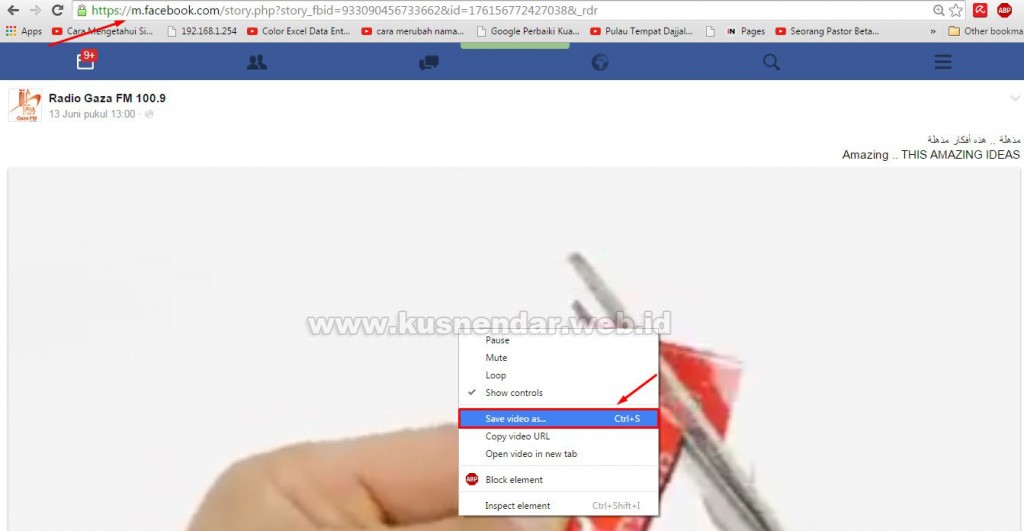 Cara Save Video FB