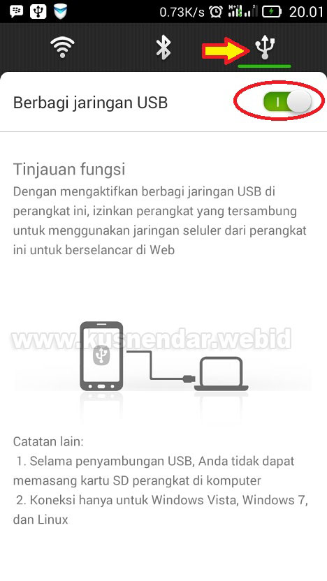 menjadikan HP Android Modem