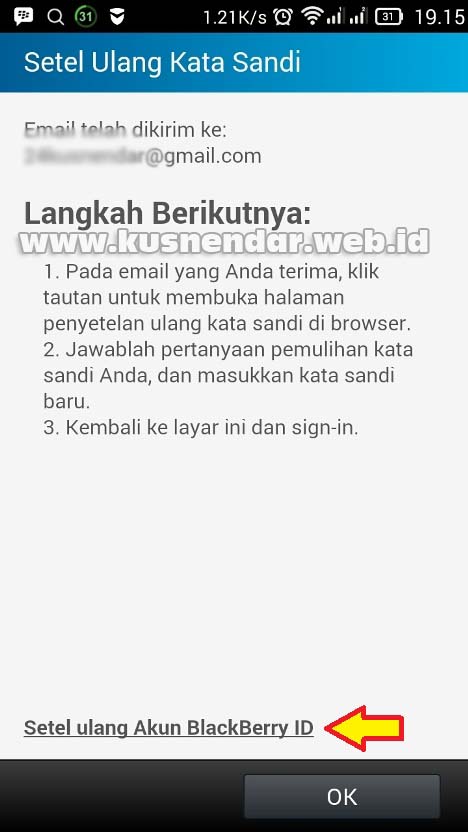 Reset ulang Password BBM