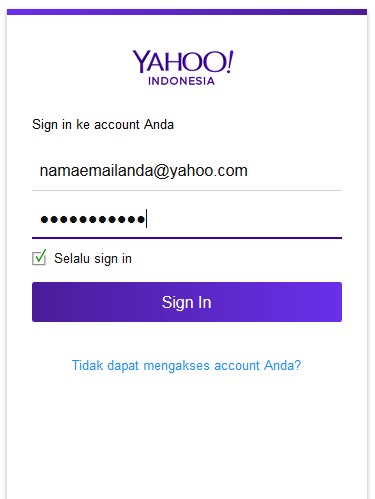 Masuk email yahoo