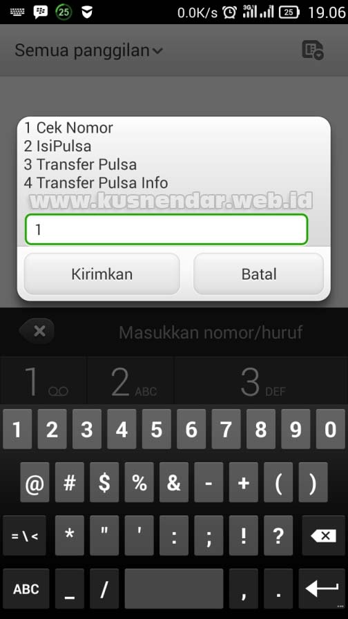 Menu Cek No HP IM3