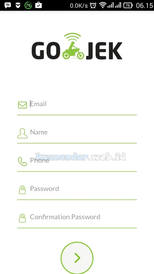 Membuat Akun di Aplikasi GoJek
