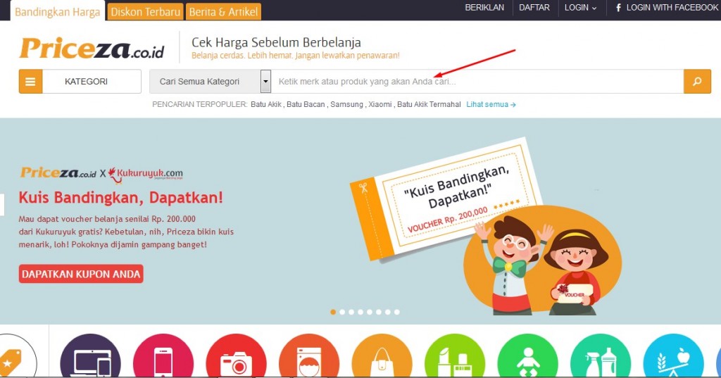 membandingkan harga toko online