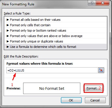 determine cell color