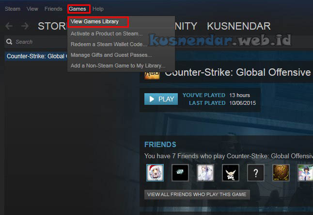 Game Library di Steam