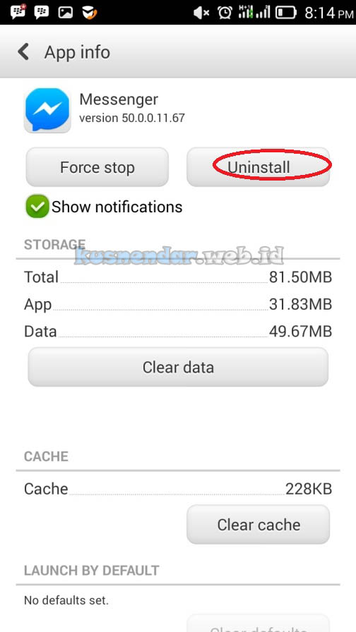 Unisntall FB messenger