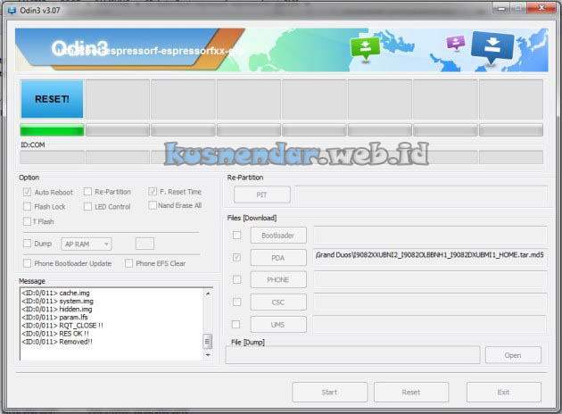 proses downgrade Odin Samsung