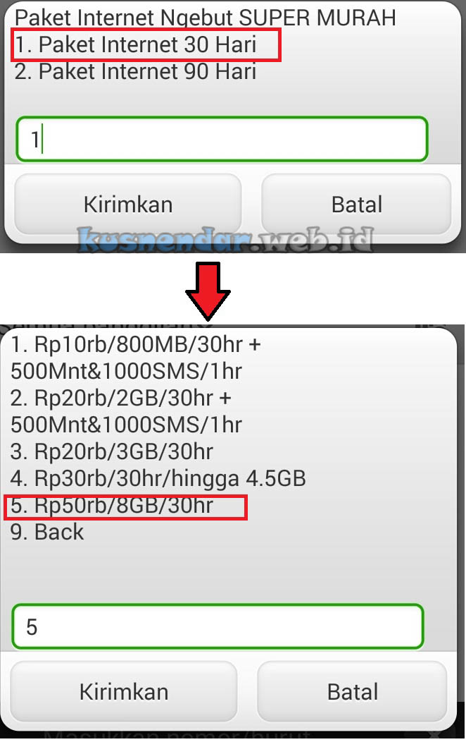 Daftar Paket 8 G per bulan