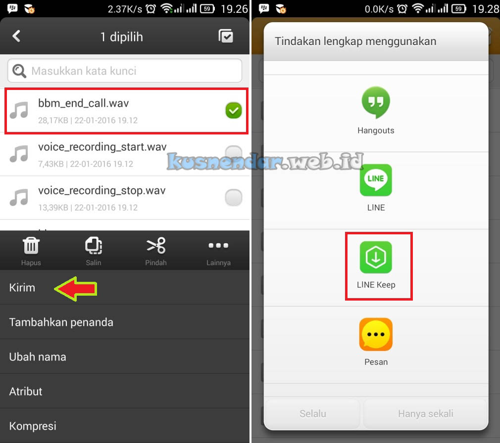 Kirim File Mp3 di Line