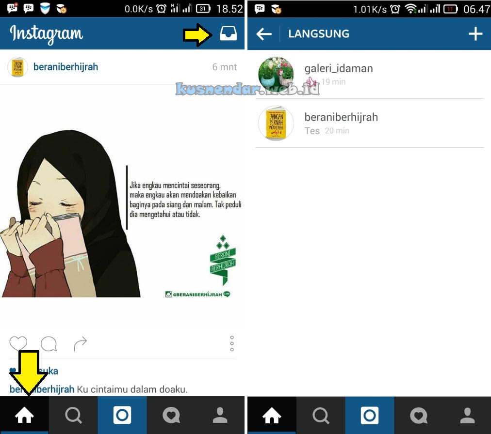 Ini Dia Letak DM Direct Message Instagram Kusnendar