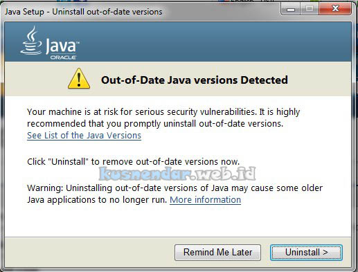 Remove olde Java PC