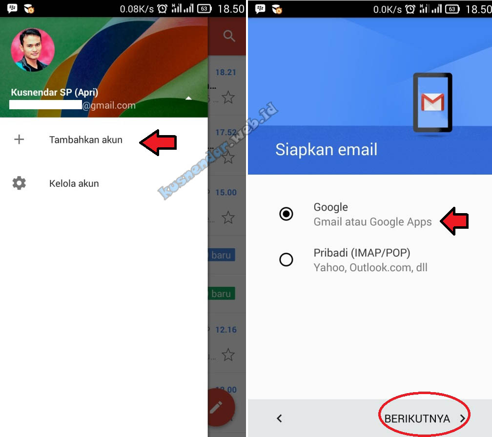 Tambah AKun GMail di Android