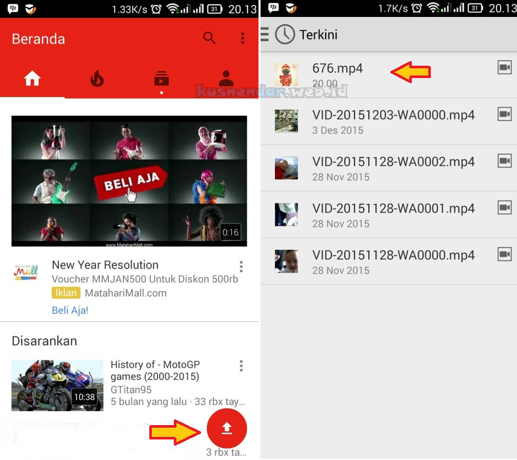 Video Terupload ke Youtube Android