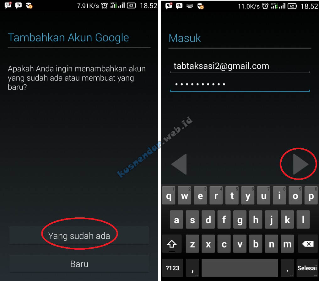 menambah 2 email di Android