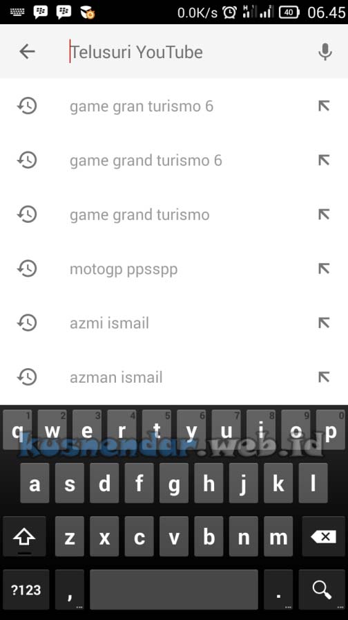 Riwayat Histori pencarian YouTube Android