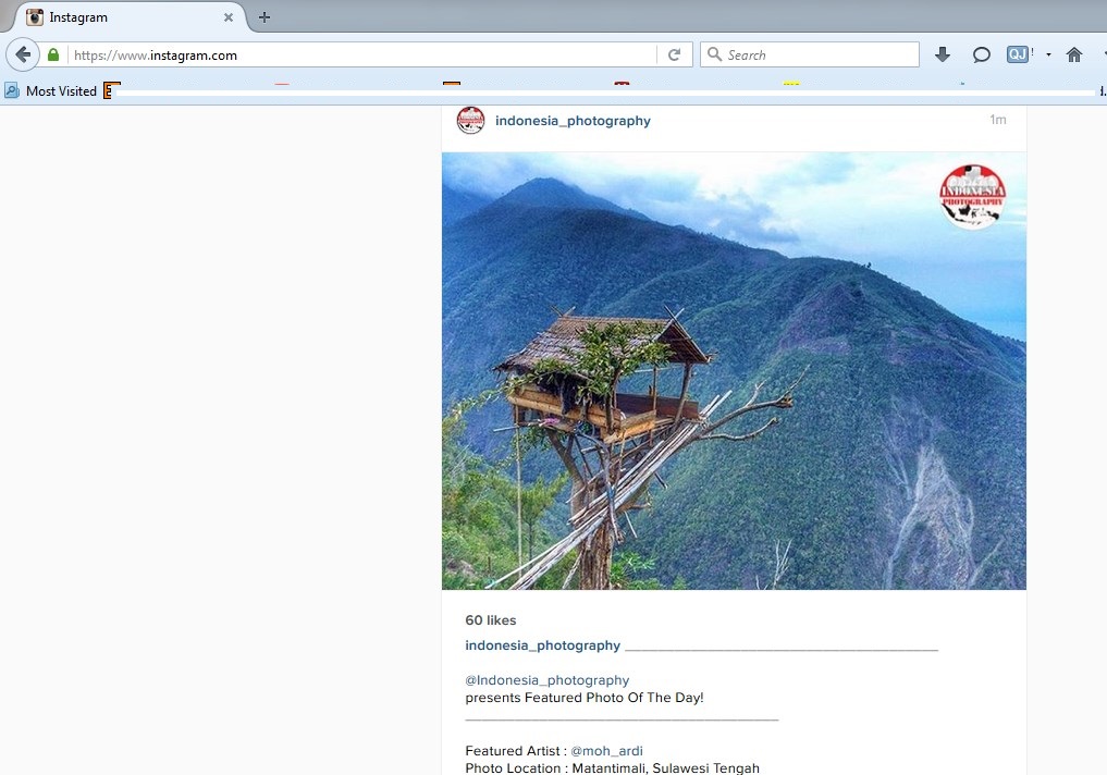 Tampilan Instagram di Browser