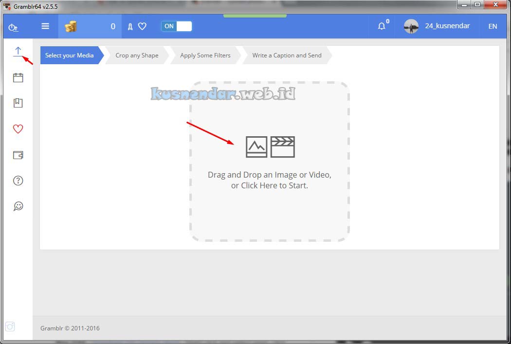 Upload Foto Instagram dari Gramblr