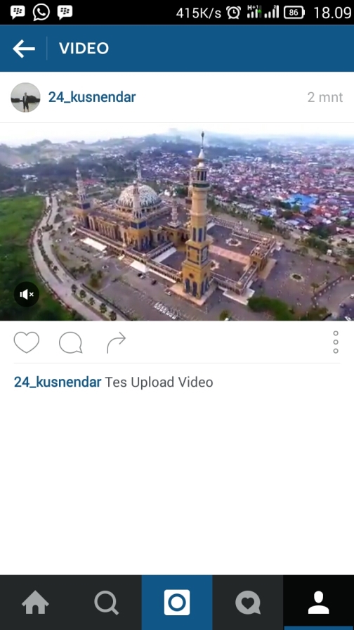 berhasil upload video ke instagram tanpa HP