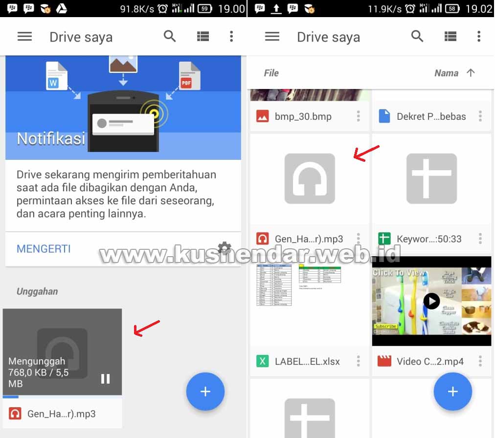 Upload File Lagu MP3 di Google Drive