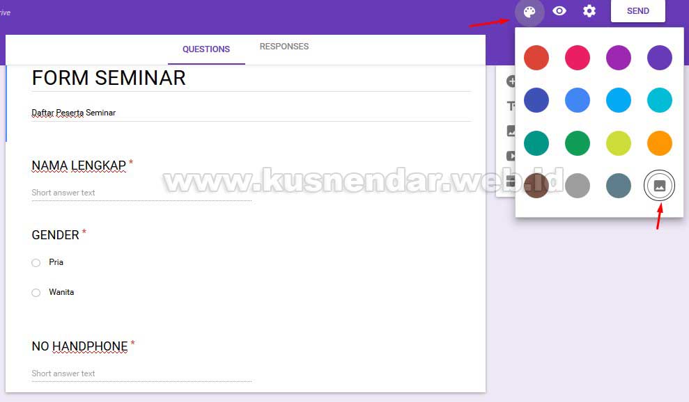 Edit Tema Form Pendaftaran Online