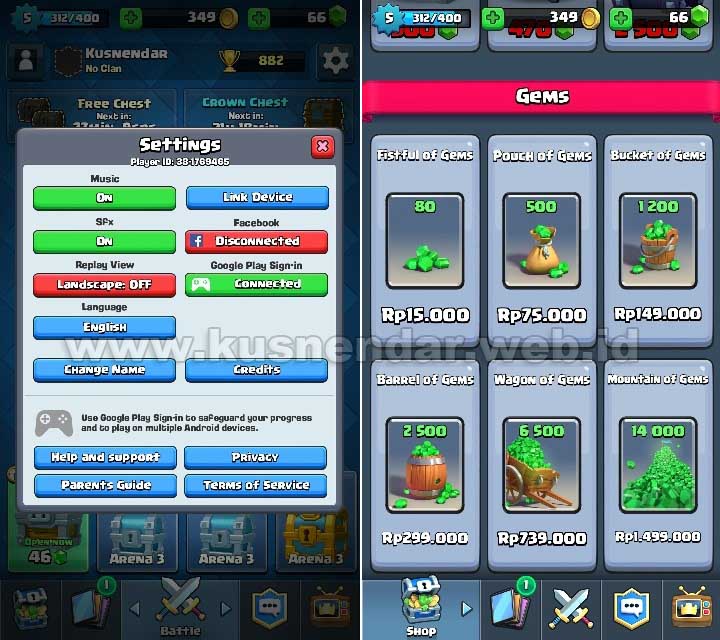 Shop Gems Clash Royale