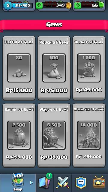 Tidak Bisa Beli Gems Clash Royale