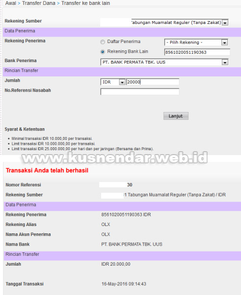 Transfer Saldo ke OLX