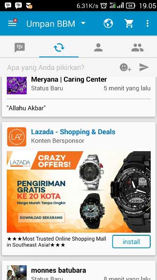 BBM Muncul Iklan