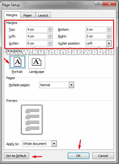 Margin Skripsi di Word