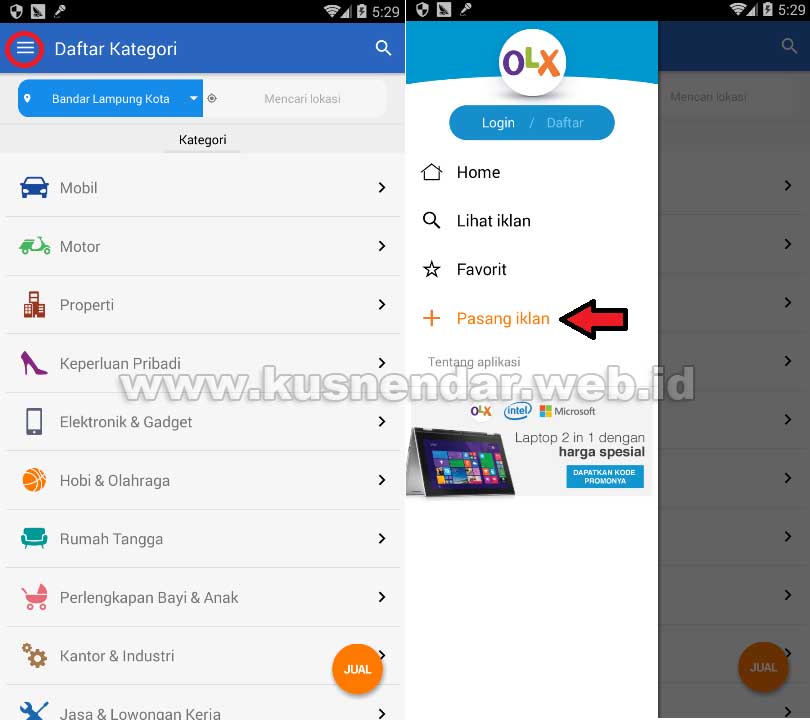 Memasang Iklan di OLX Lewat Android