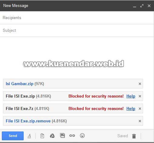 Upload File EXE di GMail