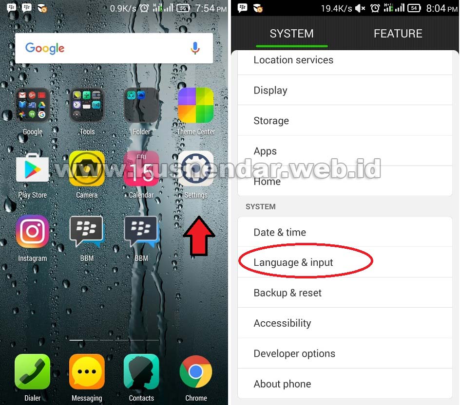 Mengganti bahasa android