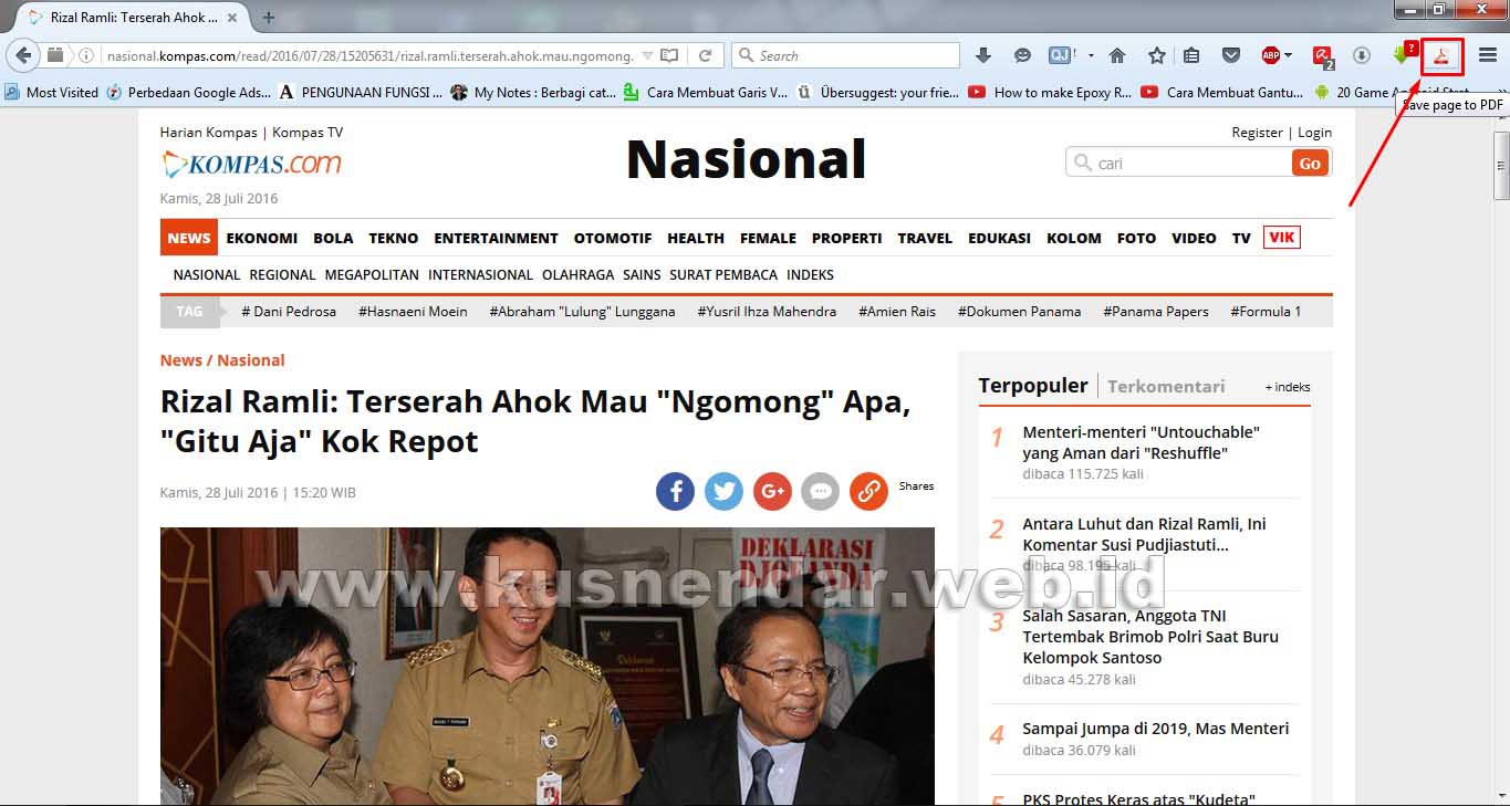 Menyimpan Halaman Web ke PDF