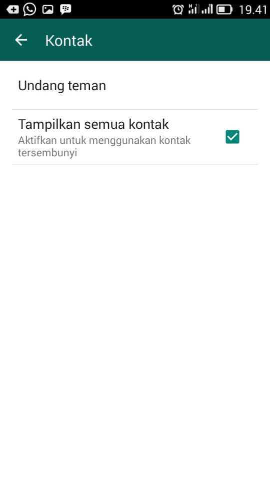 Tampilkan semua kontak Whatsapp