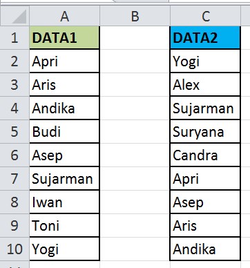 contoh-soal-perbandingan-2-data-excel