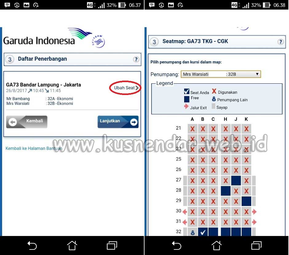 Cara Memilih Tempat Duduk di Pesawat  Garuda Kusnendar